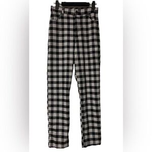 NWOT Hollister Ultra High Rise Pants Black and White Plaid Size XS Stretch